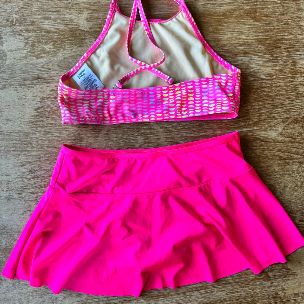 NWOT LANDS’ END Girls’ Pink Size 12 Bikini Skirt Swim Sets - Picture 4 of 7